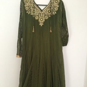 Green Indian anarkali